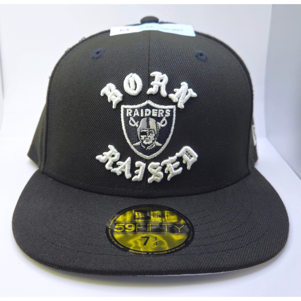 New Era Born X Raised Las Vegas Raiders 59FIFTY Fitted Hat Black 7 1/4 NFL Cap